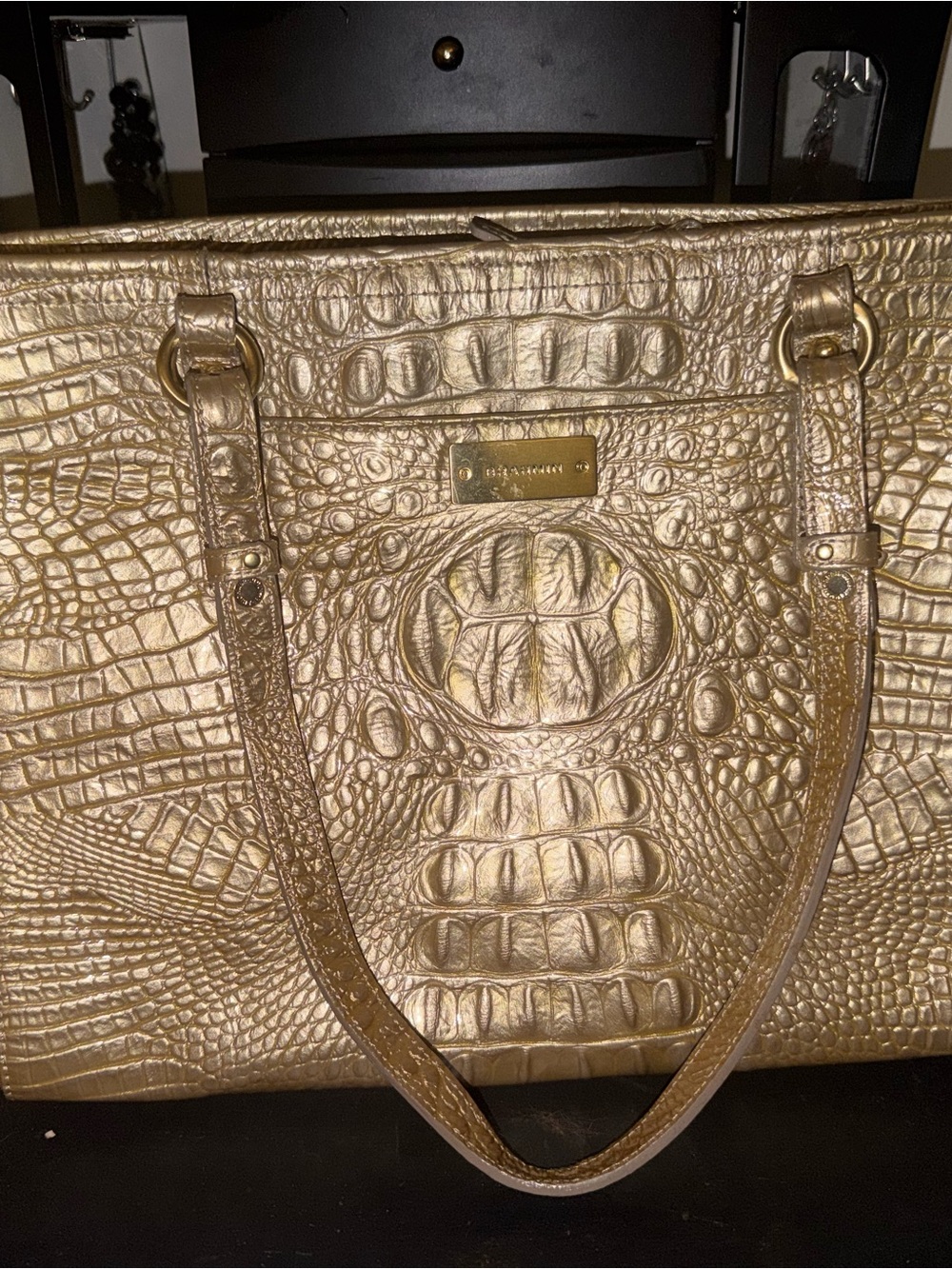 Gold Brahmin tote